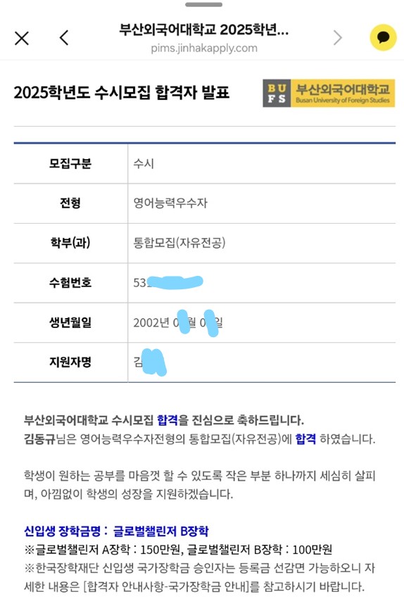 싸이미합격자_김O규_부산외대 영어능력우수자전형_자유전공.jpg